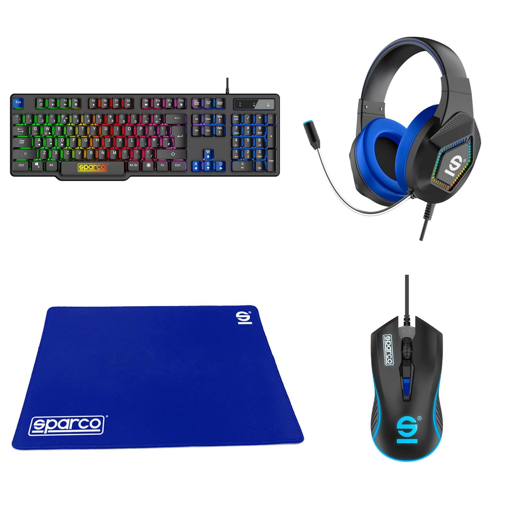 SPARCO KIT RACEDAY - Tastiera, mouse, set cuffie …